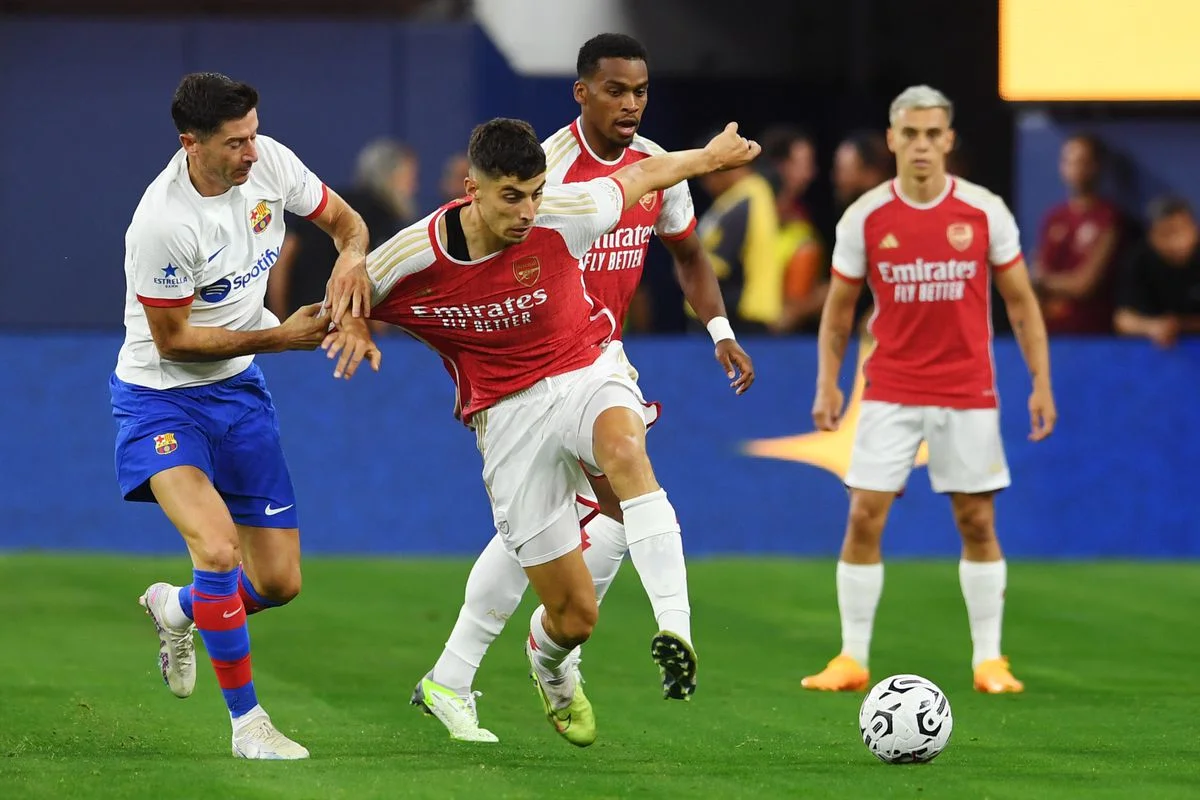 Watch Havertz skillfully score a goal vs. Barcelona
